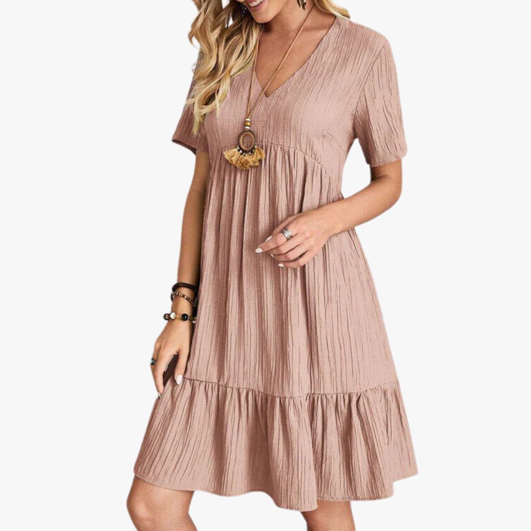 Jace & Rose A-Line Sustainable Cotton Blend Breathable Versatile Style Midi Dress for Women