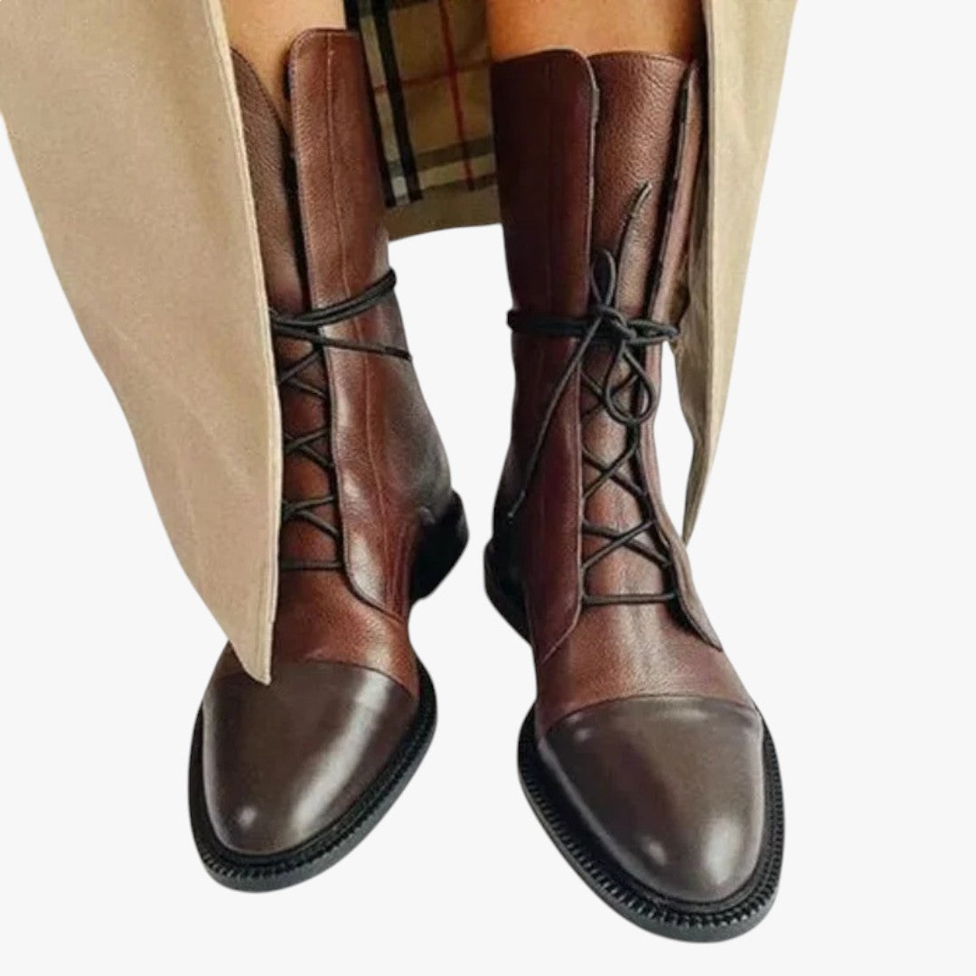 Jace & Rose Classic Stylish Smooth Leather Ankle Boots for Women