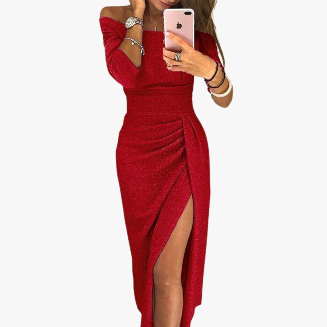 Jace & Rose Elegant Midi Dress with Glitter Details for Women