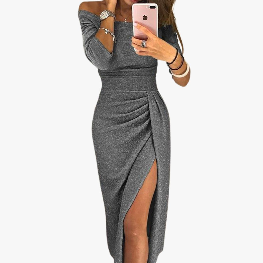 Jace & Rose Elegant Midi Dress with Glitter Details for Women
