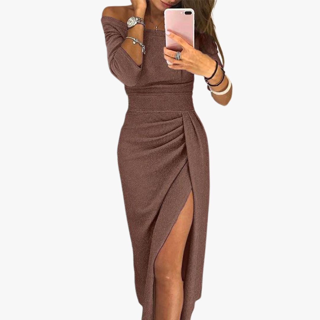 Jace & Rose Elegant Midi Dress with Glitter Details for Women