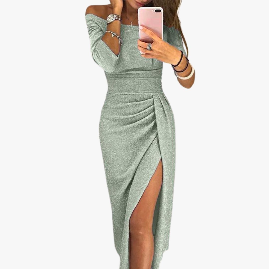 Jace & Rose Elegant Midi Dress with Glitter Details for Women