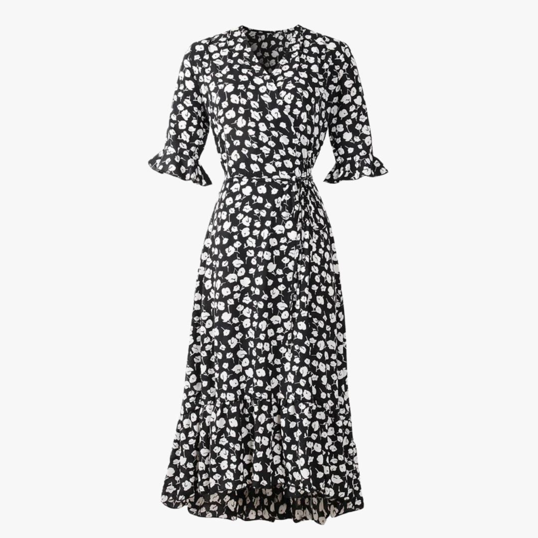 Jace & Rose Floral Print Short Sleeve Lightweight Breathable Fit Midi Dress for Women
