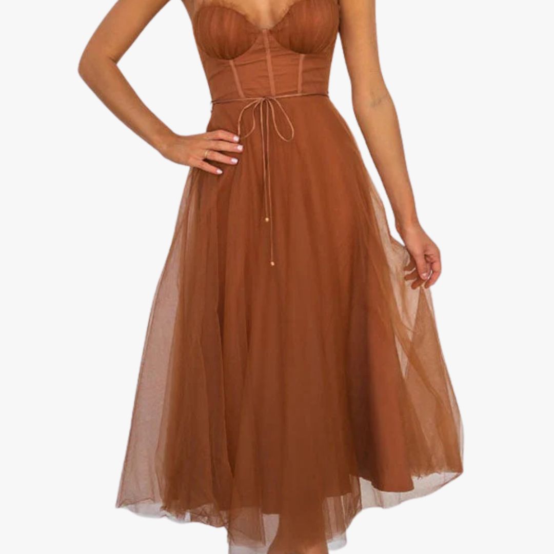 Jace & Rose Flowy Design V-Neck Sleeveless Lightweight Fabric Dress for Women