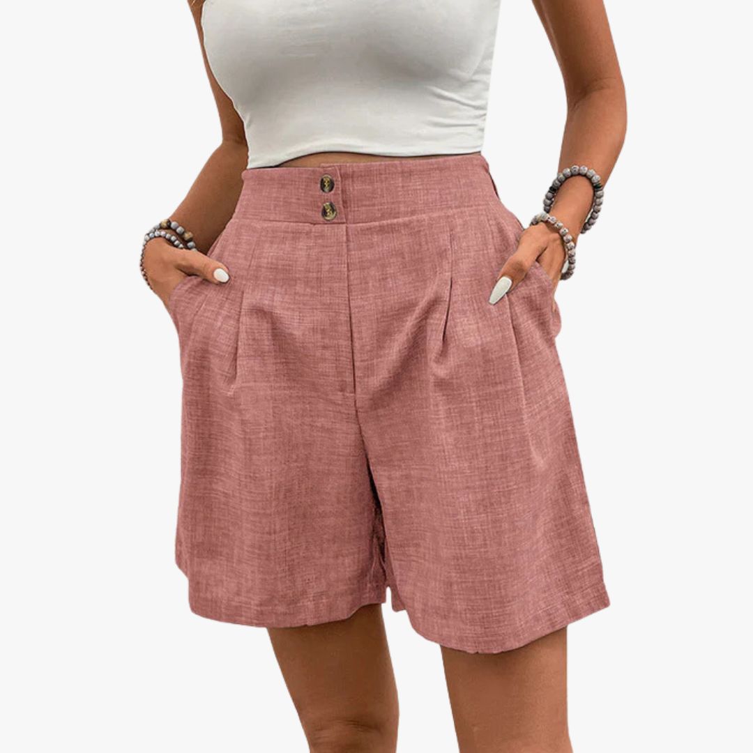 Jace & Rose High-Waisted Shorts Wide Leg Pleated Front Lightweight Woven Fabric for Women