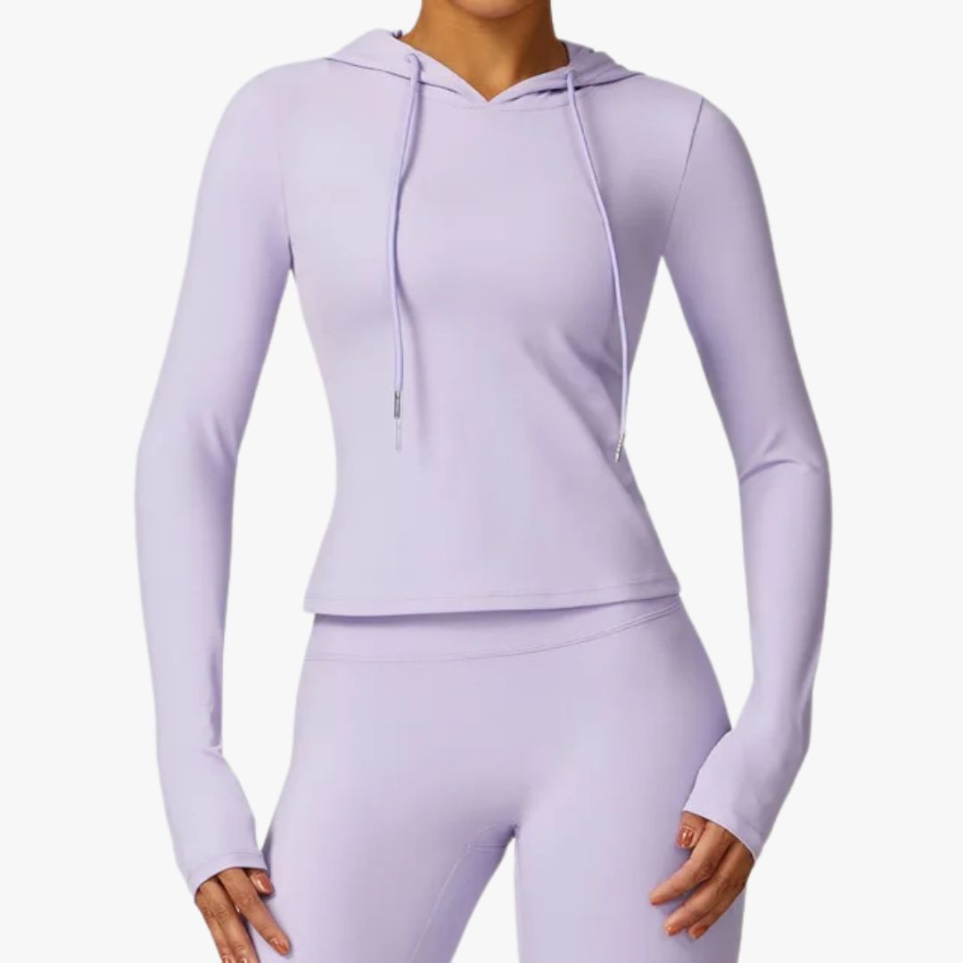 Jace & Rose Hooded Top Moisture Wicking Stretch Fabric Long Sleeve Athletic Fit for Women