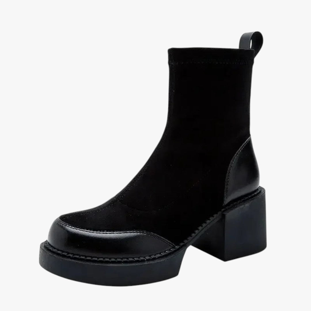 Jace & Rose Leather Suede High Heel Boots in Black for Women