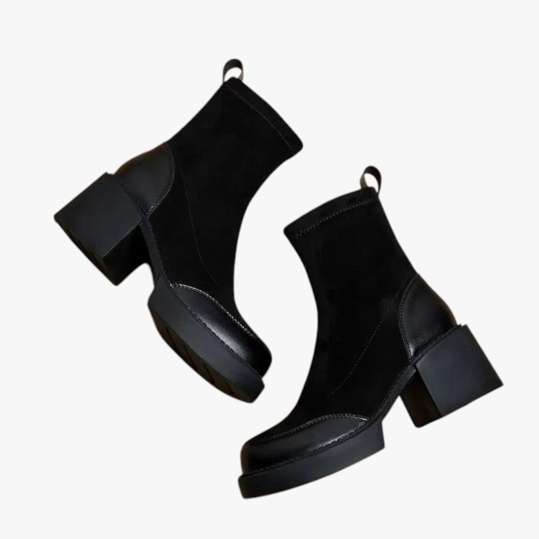 Jace & Rose Leather Suede High Heel Boots in Black for Women