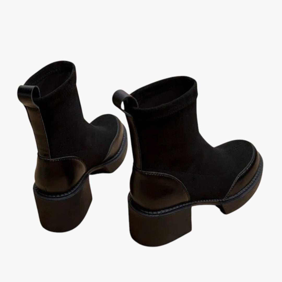 Jace & Rose Leather Suede High Heel Boots in Black for Women