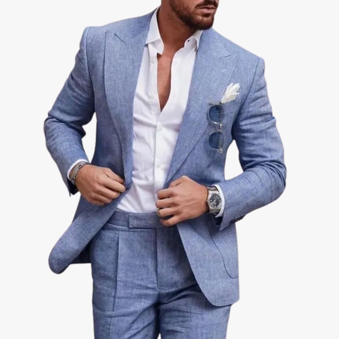 Jace & Rose Linen Suit 2-Piece Set for Men