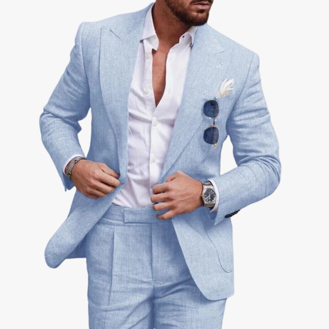 Jace & Rose Linen Suit 2-Piece Set for Men