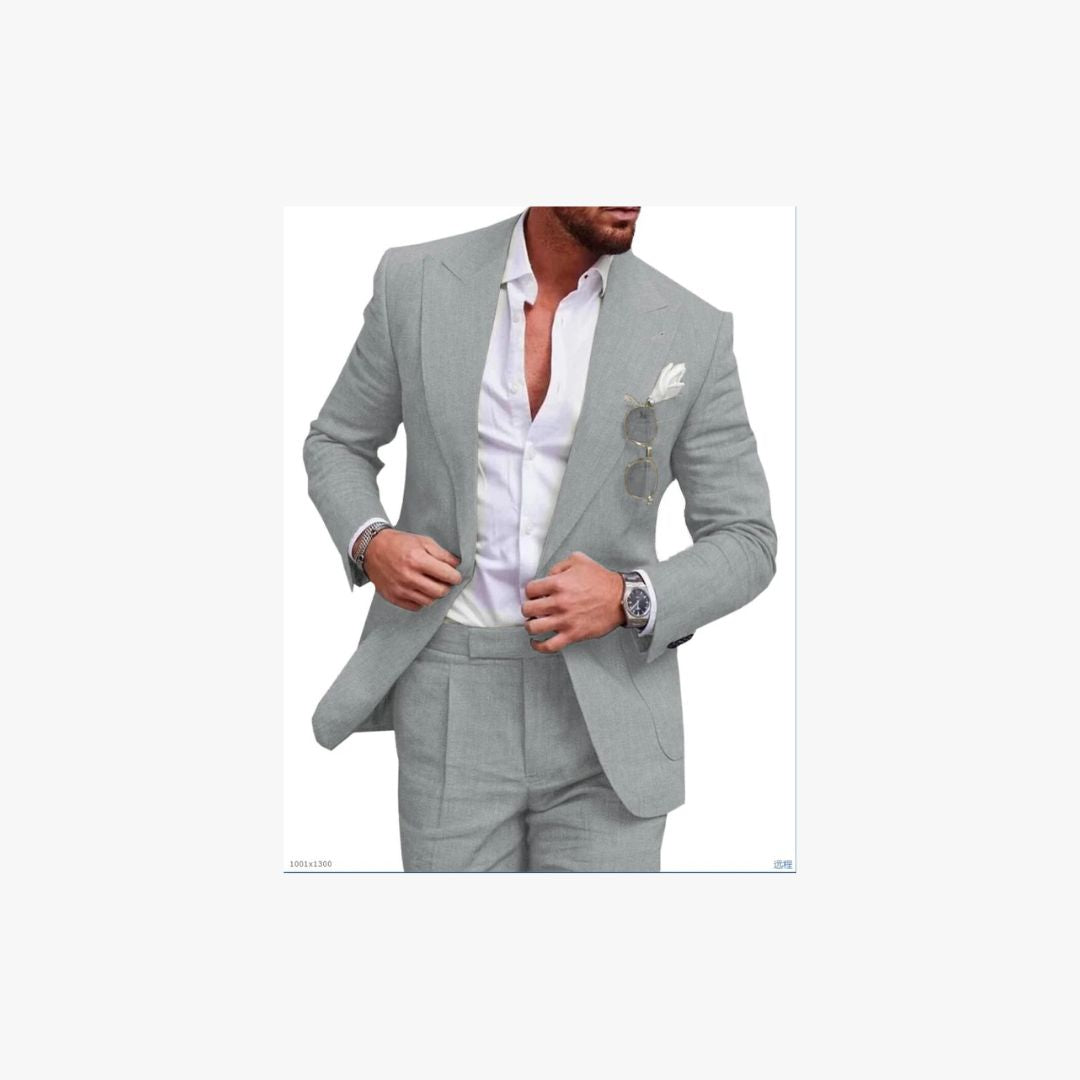 Jace & Rose Linen Suit 2-Piece Set for Men