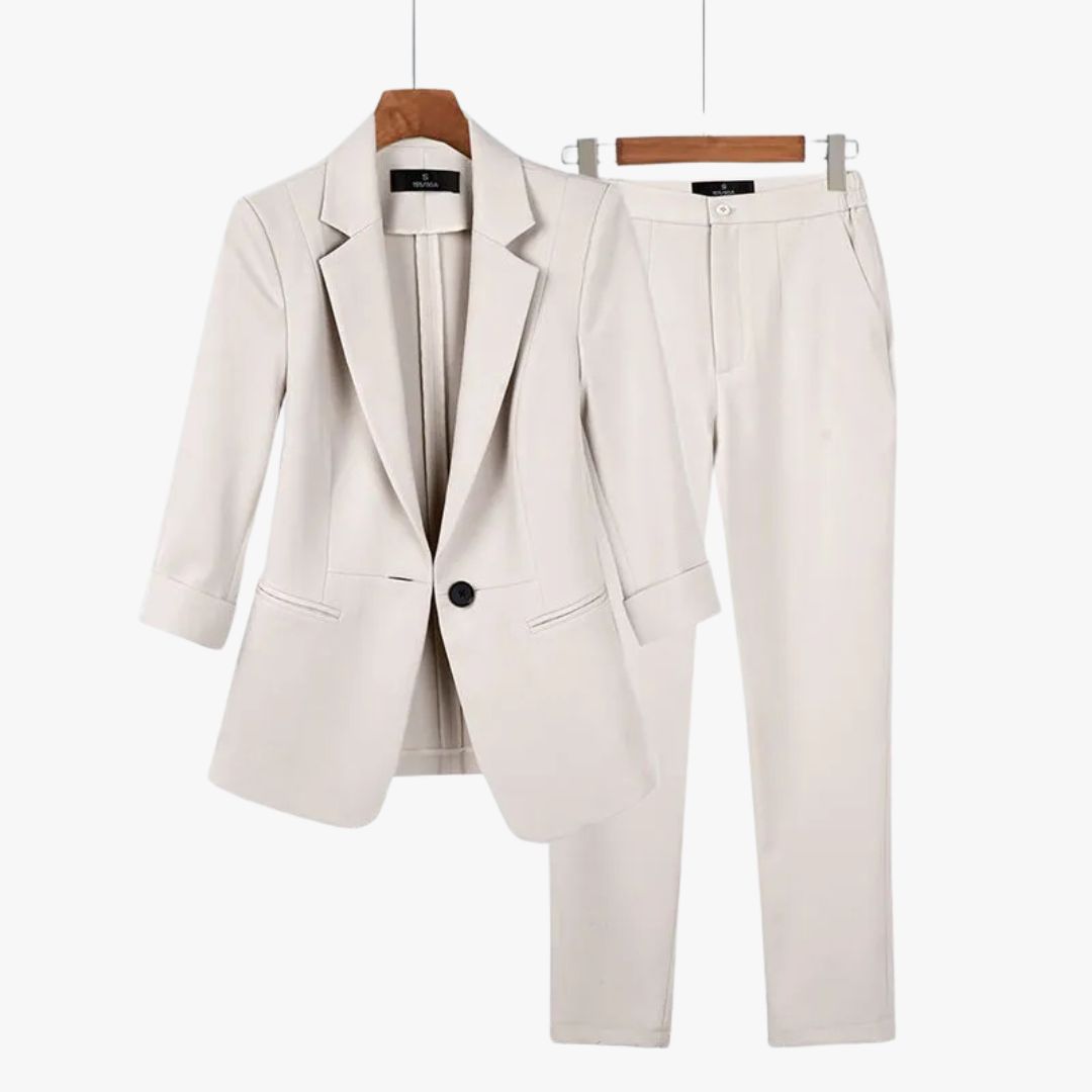 Jace & Rose Structured Fit Single Button Tailored 2-Piece Suit for Women