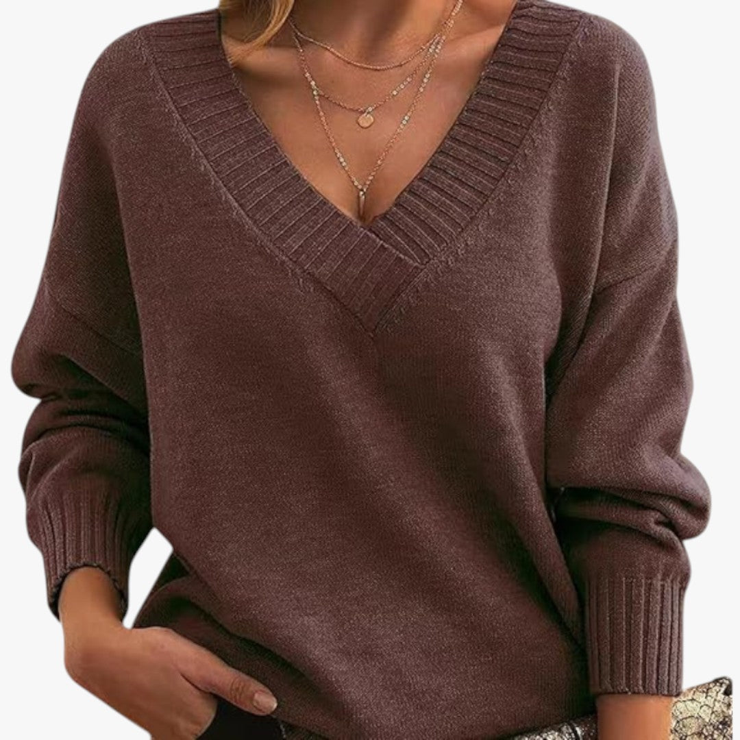 Jace & Rose Chic V-Neck Cashmere Sweater for Women