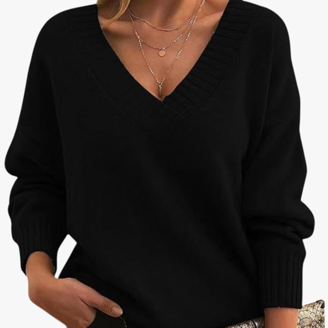 Jace & Rose Chic V-Neck Cashmere Sweater for Women