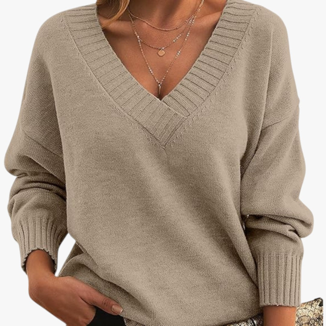 Jace & Rose Chic V-Neck Cashmere Sweater for Women