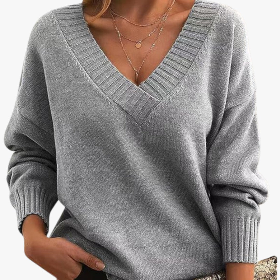 Jace & Rose Chic V-Neck Cashmere Sweater for Women