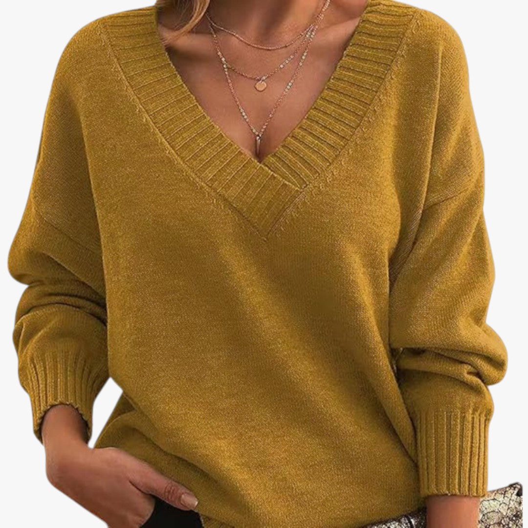 Jace & Rose Chic V-Neck Cashmere Sweater for Women