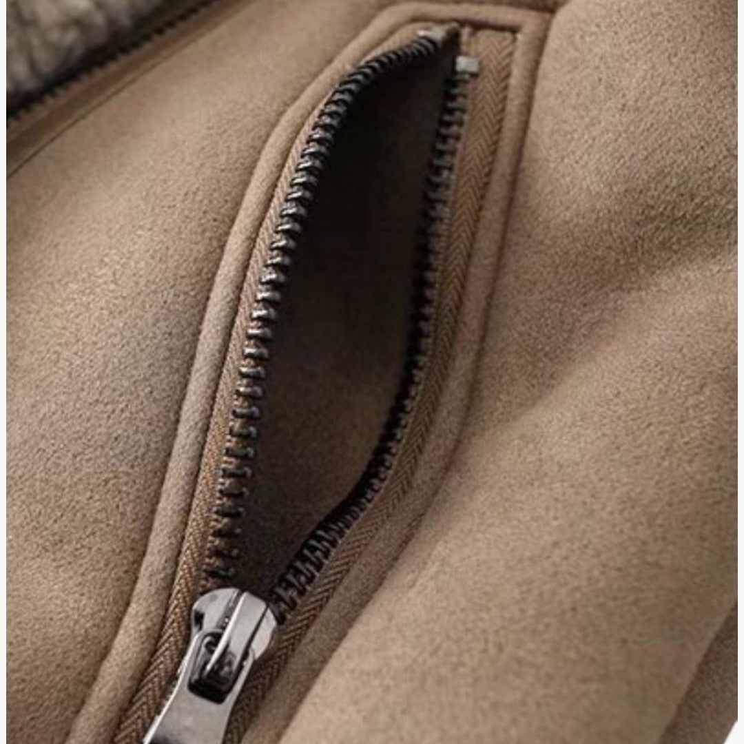 Jace & Rose Elegant Suede Warm Jacket for Women