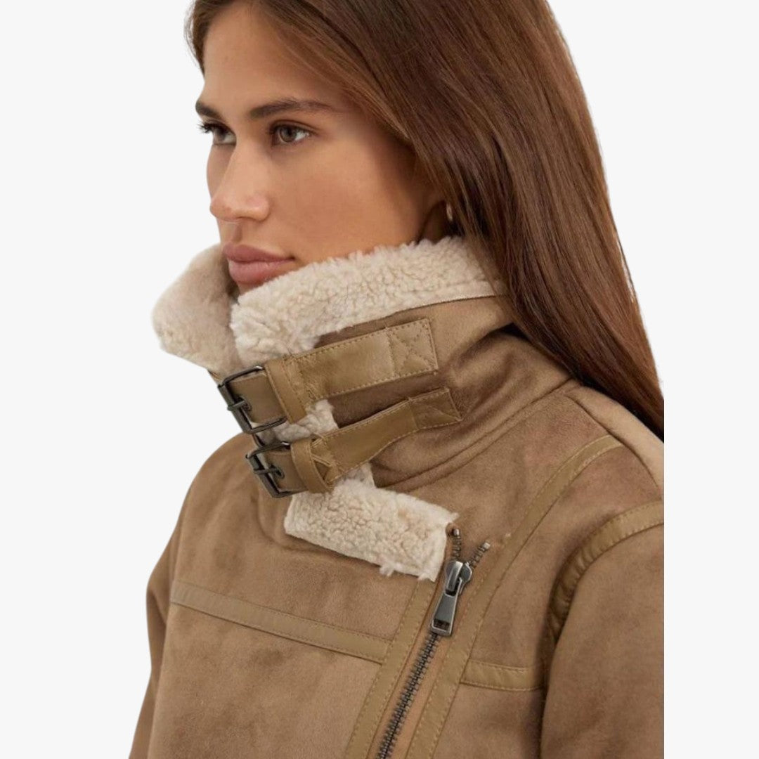 Jace & Rose Elegant Suede Warm Jacket for Women