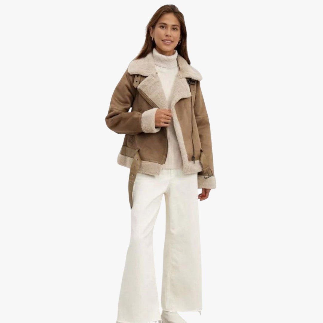 Jace & Rose Elegant Suede Warm Jacket for Women