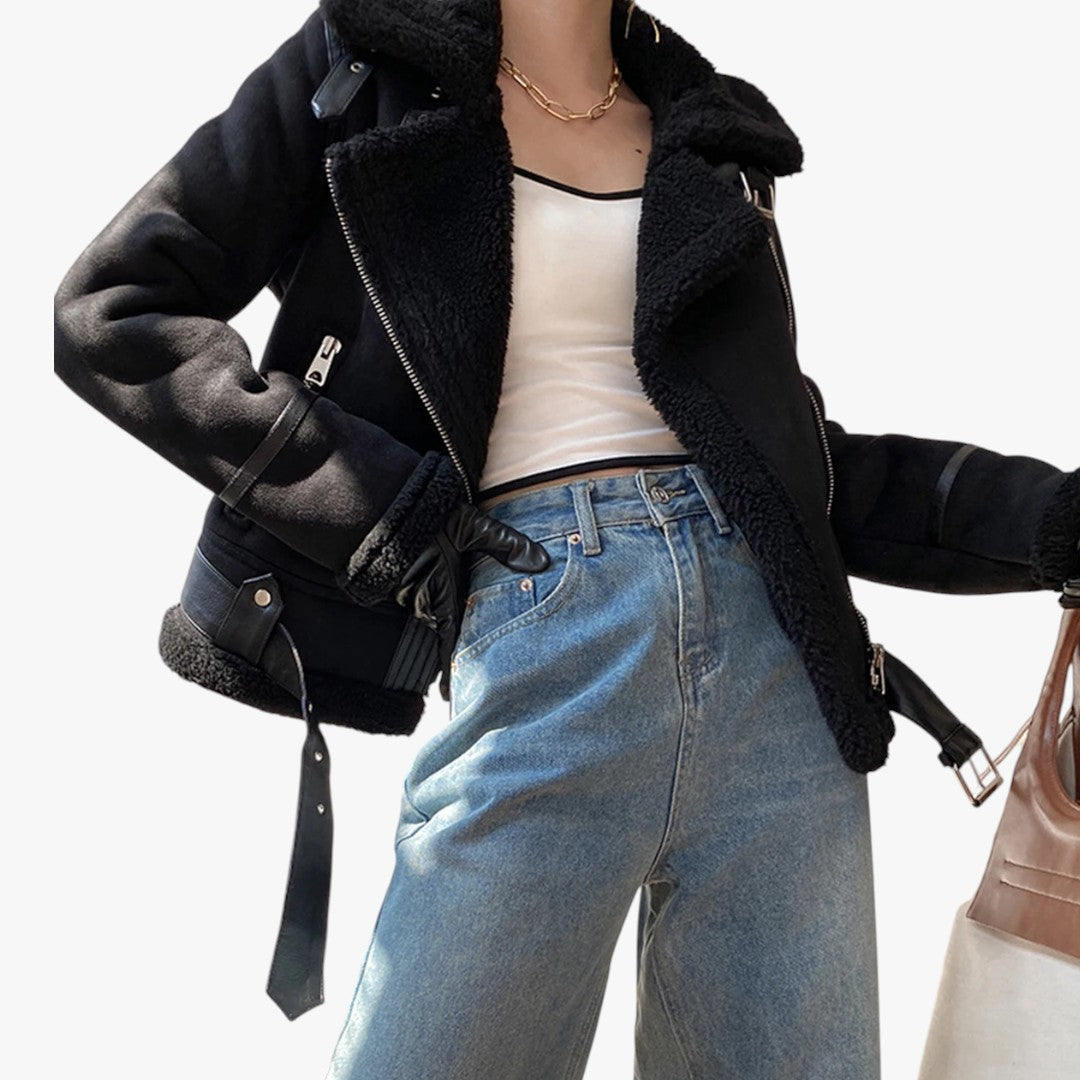 Jace & Rose Elegant Suede Warm Jacket for Women