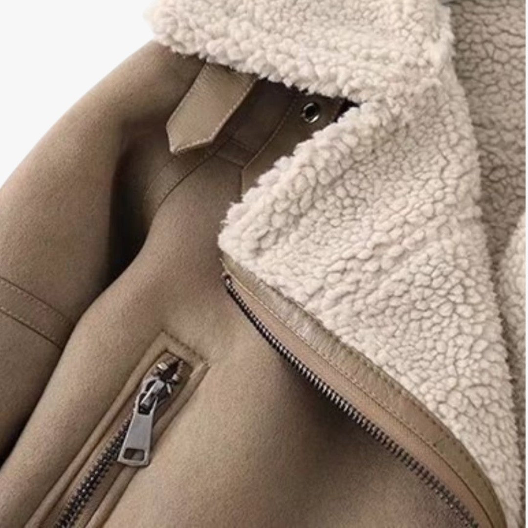 Jace & Rose Elegant Suede Warm Jacket for Women
