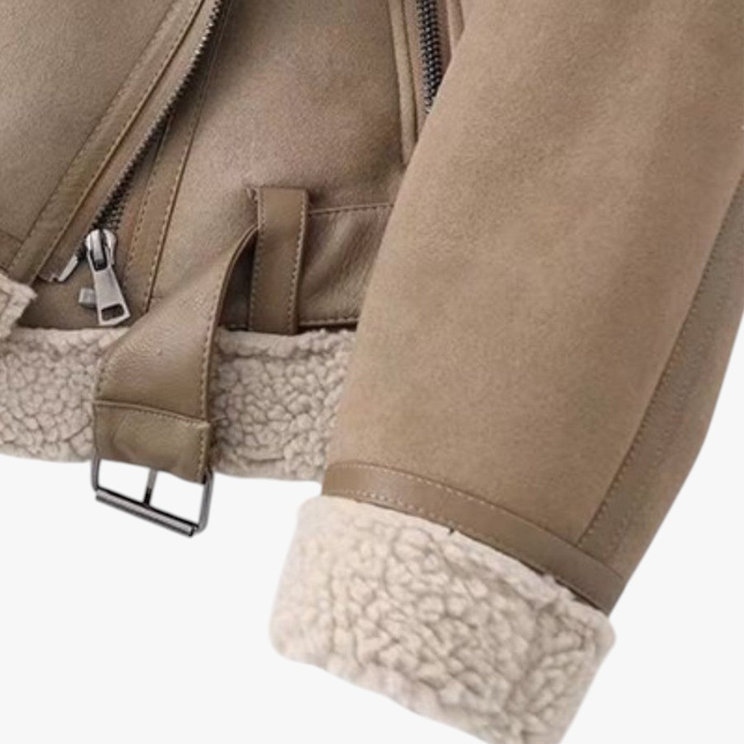 Jace & Rose Elegant Suede Warm Jacket for Women