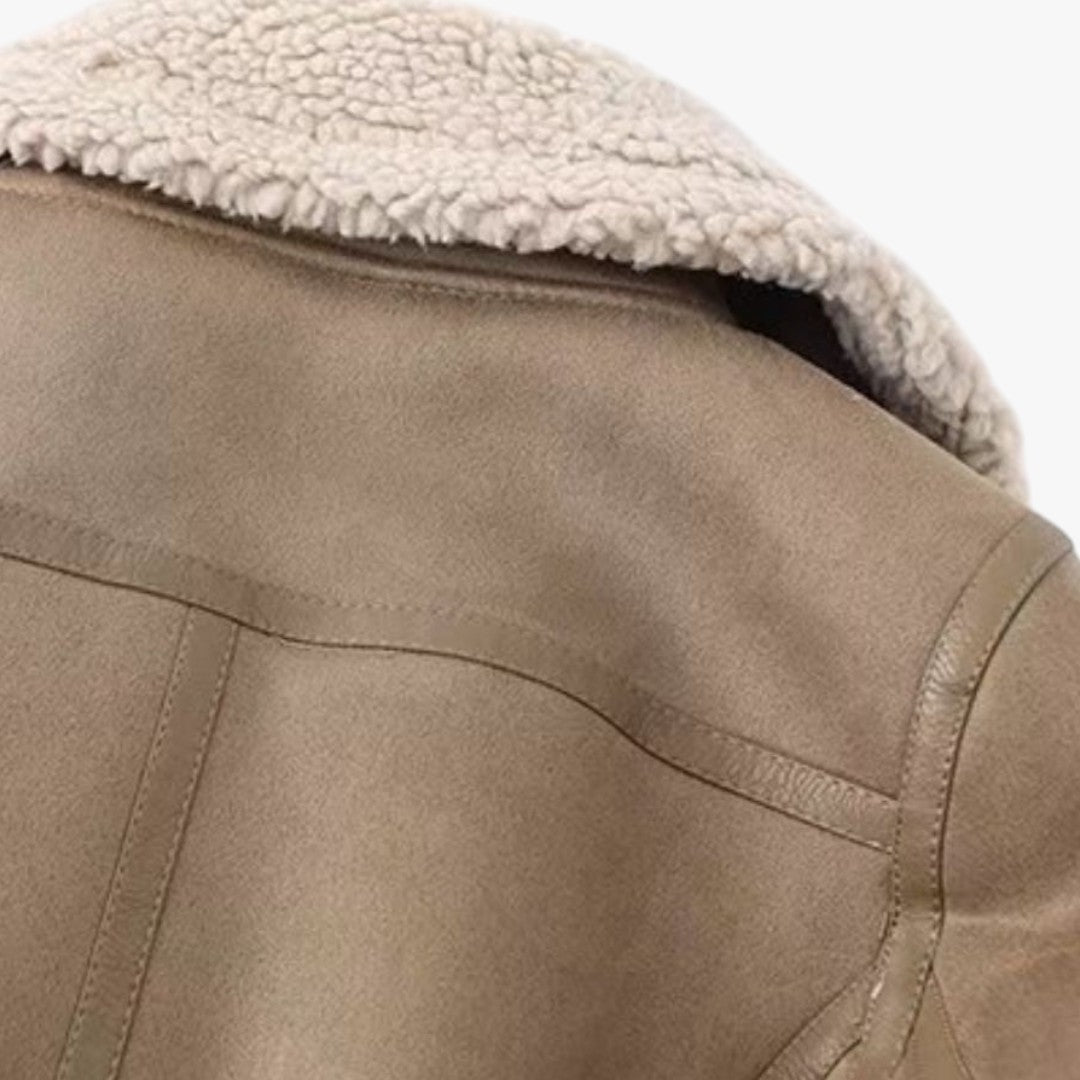 Jace & Rose Elegant Suede Warm Jacket for Women