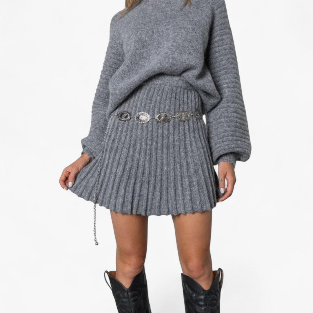 Jace & Rose Pleated 2-Piece Outfit Set Elegant Modern Style for Women