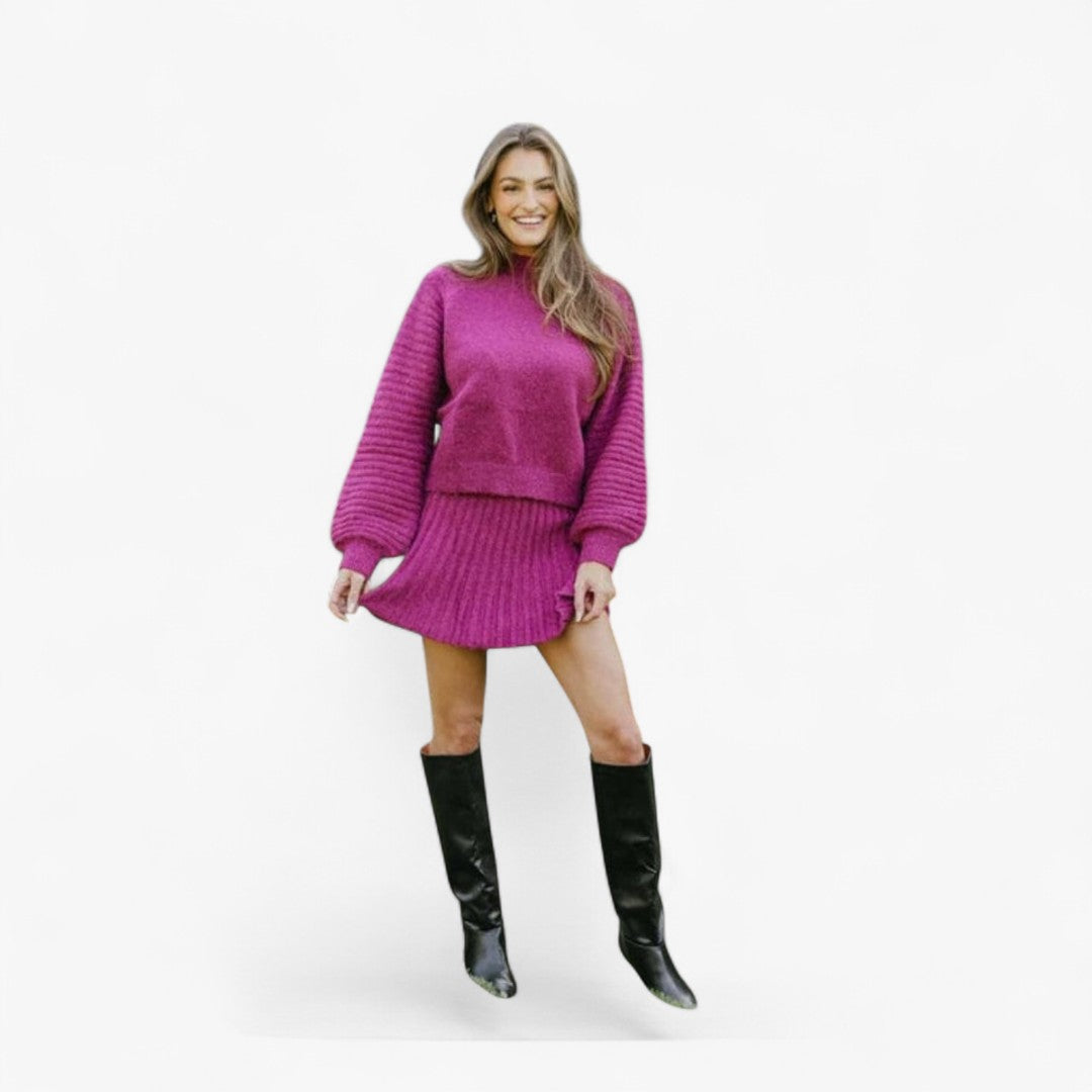 Jace & Rose Pleated 2-Piece Outfit Set Elegant Modern Style for Women