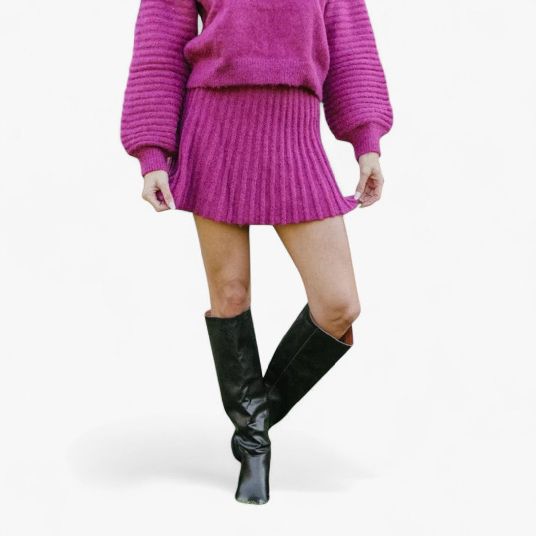 Jace & Rose Pleated 2-Piece Outfit Set Elegant Modern Style for Women