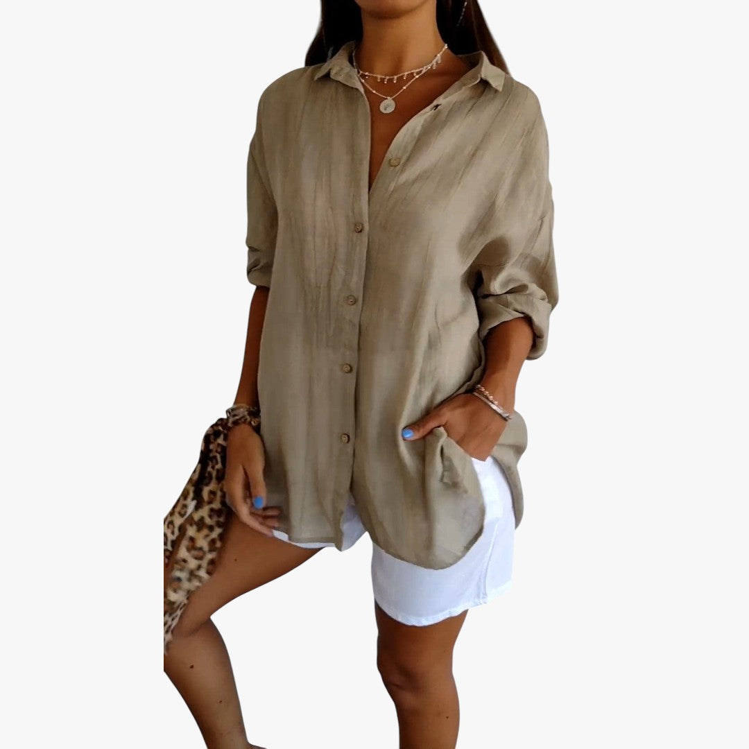 Jace & Rose Striped Polo Blouse Casual for Women