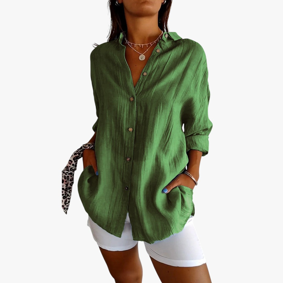 Jace & Rose Striped Polo Blouse Casual for Women