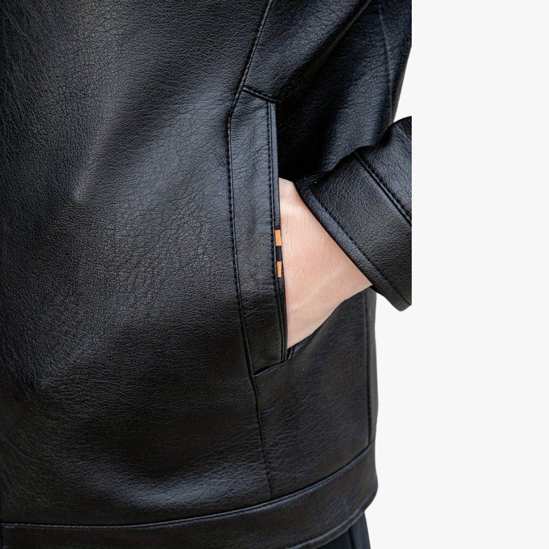 Jace & Rose Fleece Lined Leather Jacket For Men