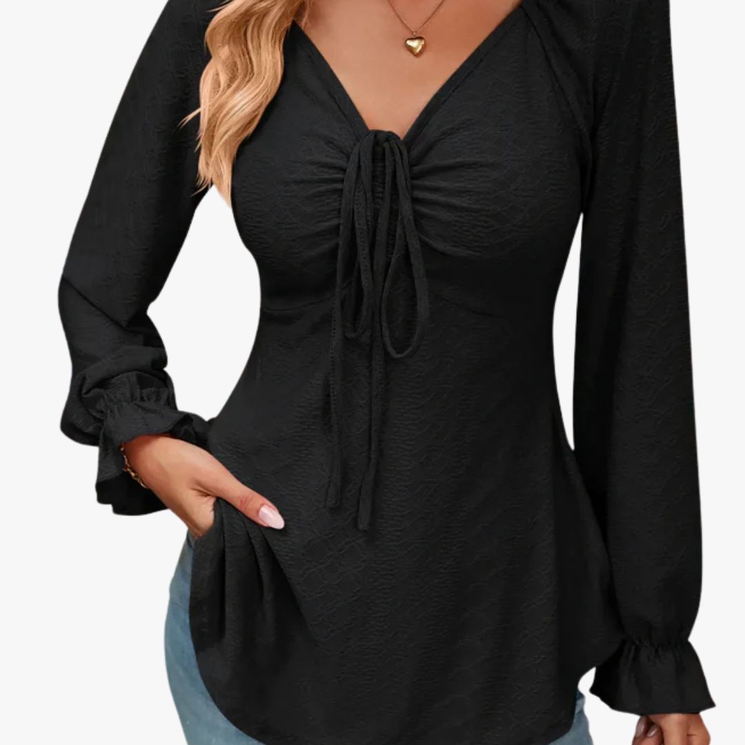 Jace & Rose A-Line Blouse with Drawstring Lightweight Breathable All-Season Cotton Style for Women