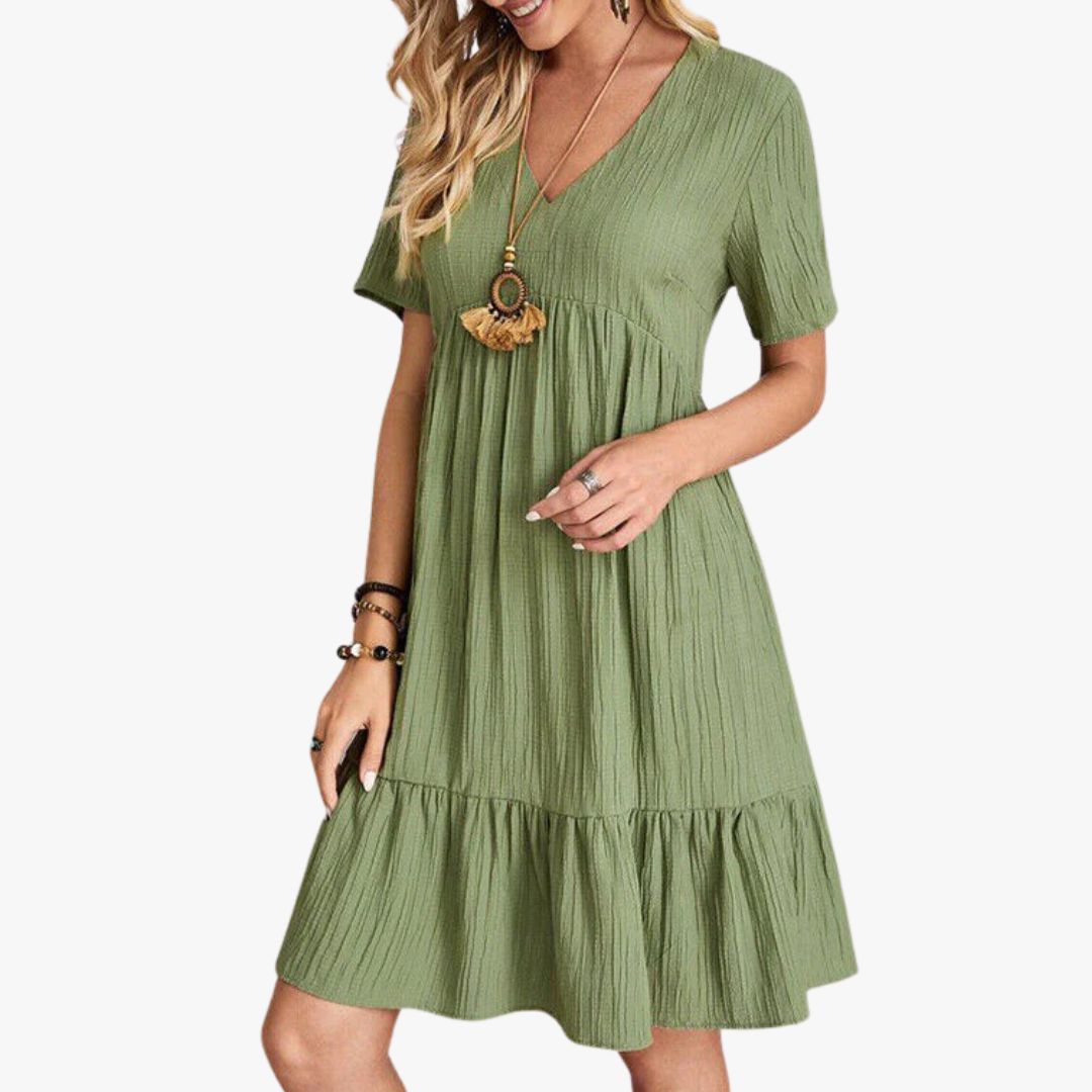 Jace & Rose A-Line Sustainable Cotton Blend Breathable Versatile Style Midi Dress for Women