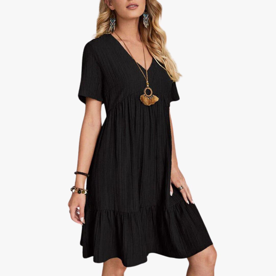 Jace & Rose A-Line Sustainable Cotton Blend Breathable Versatile Style Midi Dress for Women