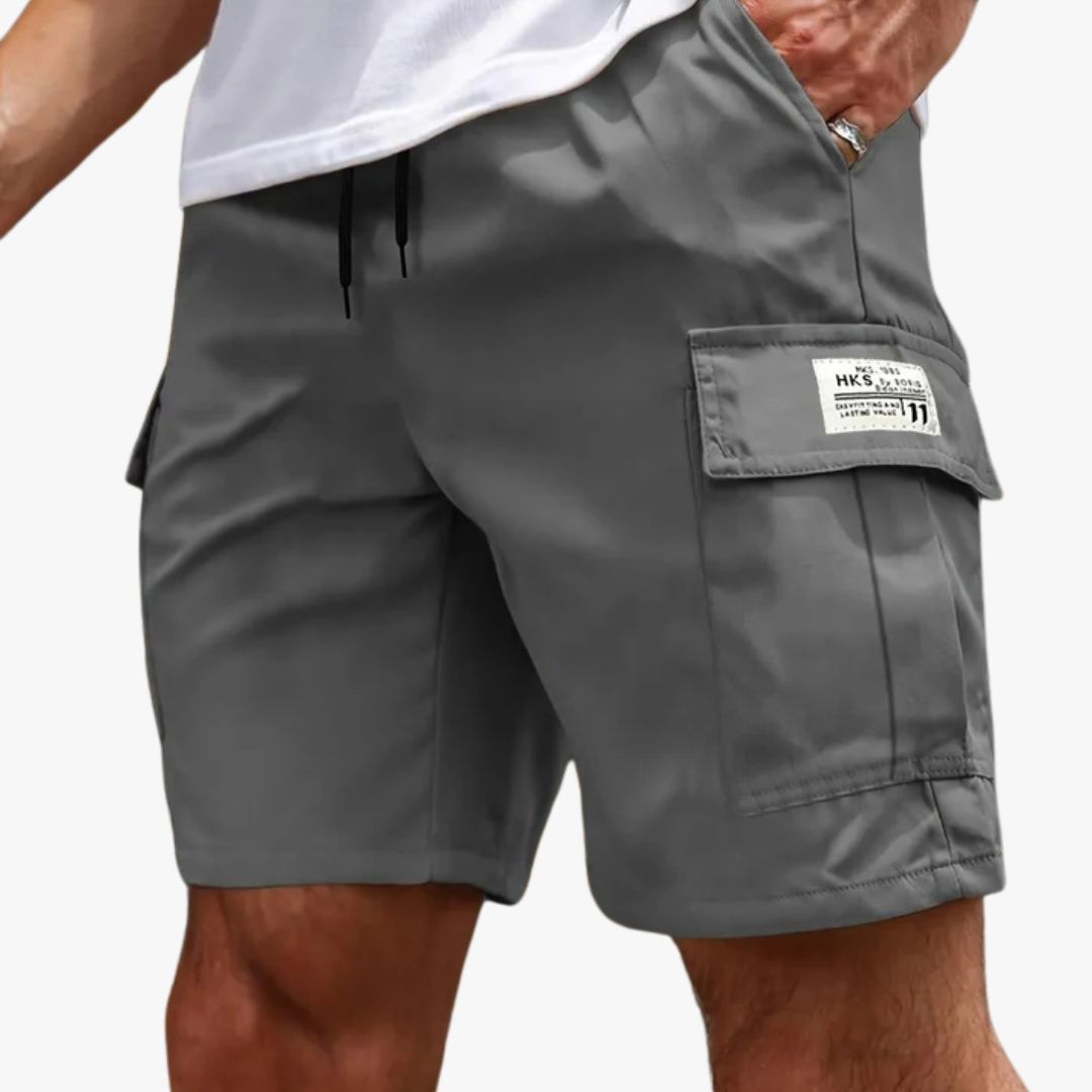 Jace & Rose Cargo Shorts Elastic Waist Multiple Pockets Breathable Lightweight Fabric for Men