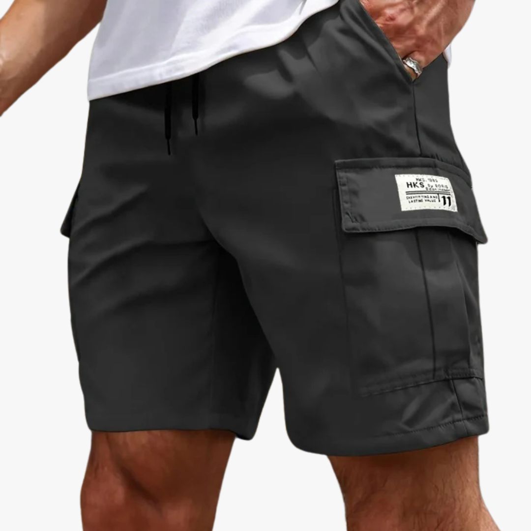 Jace & Rose Cargo Shorts Elastic Waist Multiple Pockets Breathable Lightweight Fabric for Men
