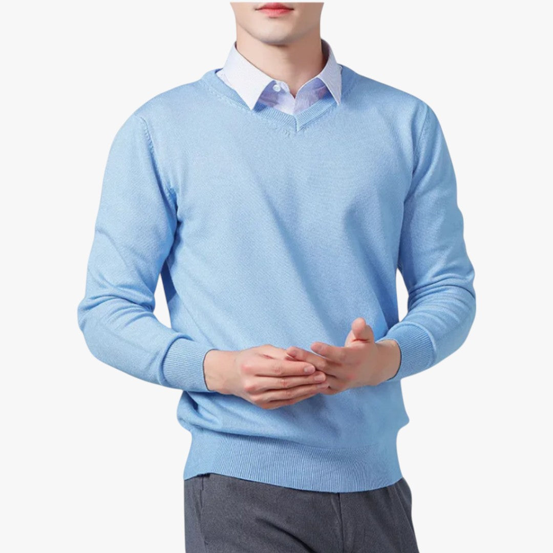 Jace & Rose Cashmere V-Neck Sweater Slim Fit Soft & Lightweight for Men