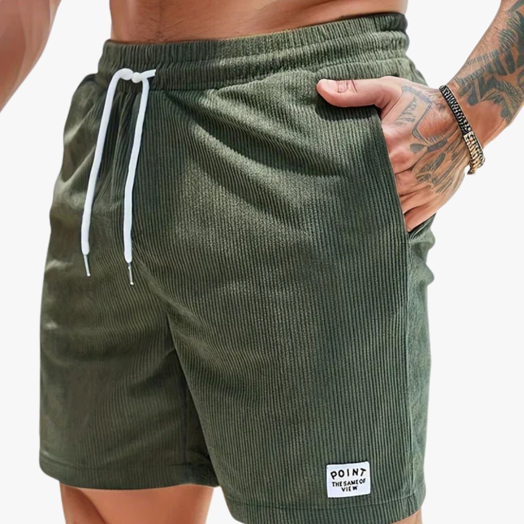 Jace & Rose Casual Shorts Elastic Waist Adjustable Drawstring Textured Fabric for Men