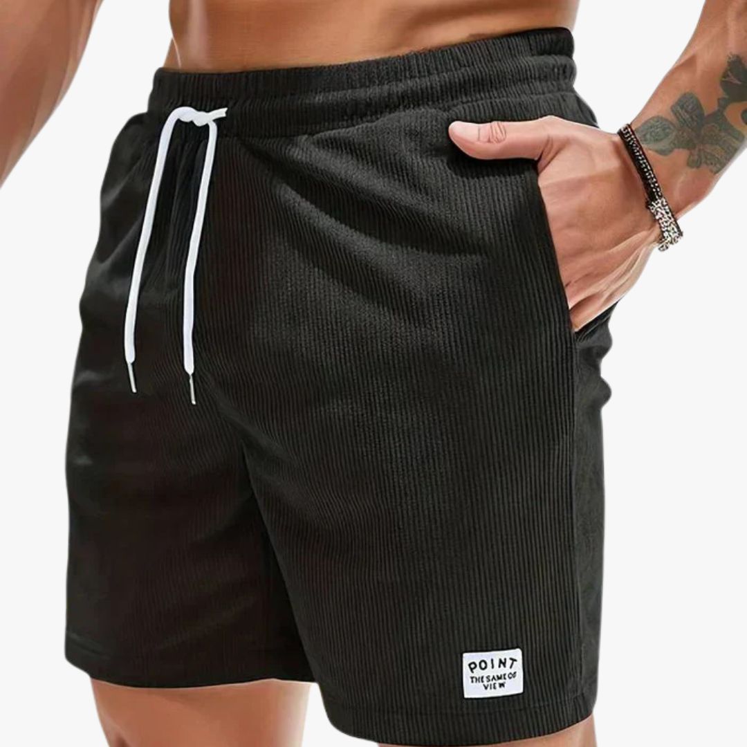 Jace & Rose Casual Shorts Elastic Waist Adjustable Drawstring Textured Fabric for Men