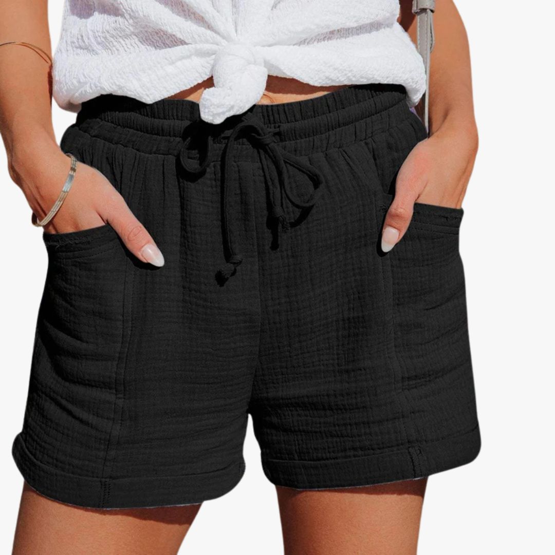 Jace & Rose Casual Shorts Lightweight Breathable Fabric Elastic Waist with Drawstring Relaxed Fit for Women