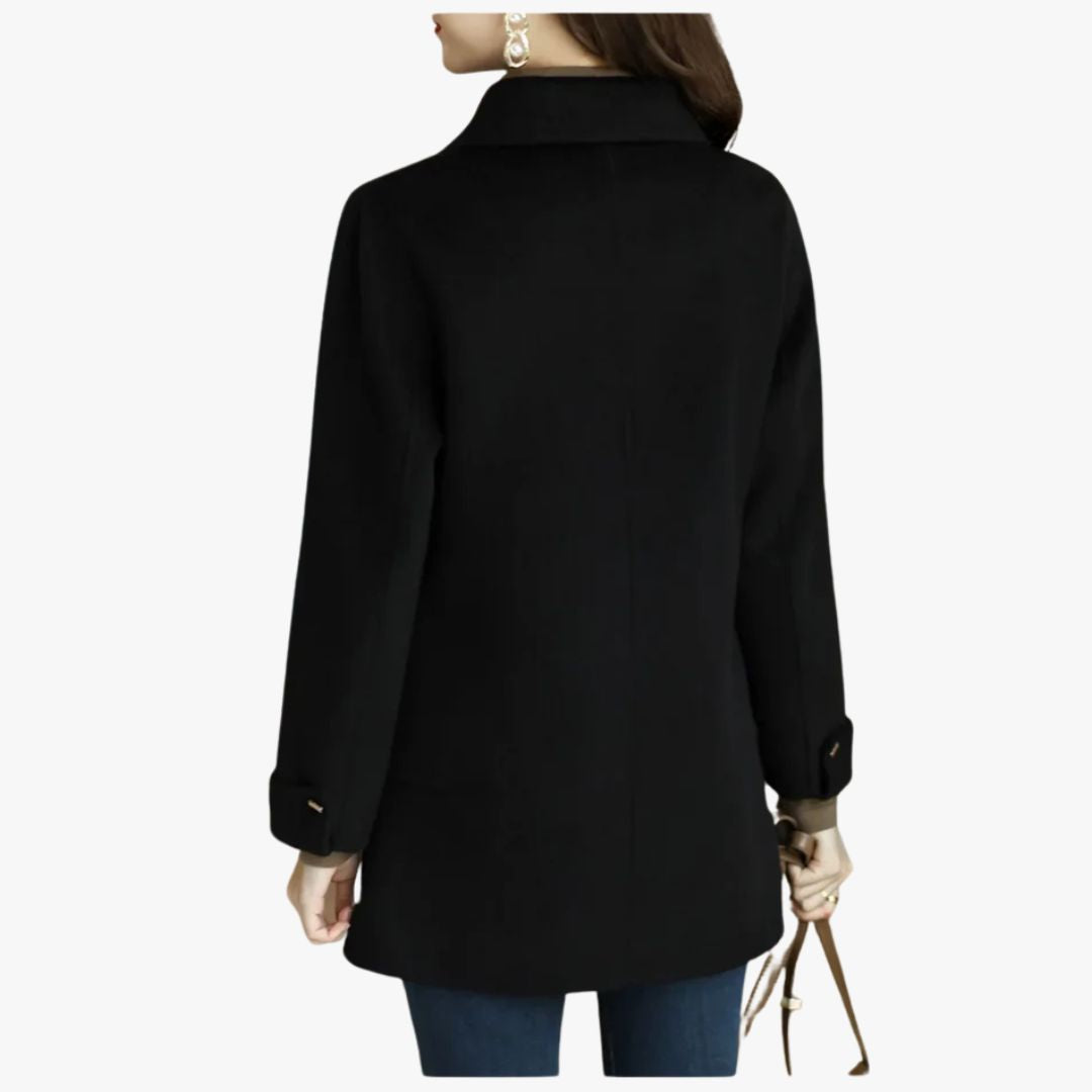 Jace & Rose Classic Petite Trench Coat with Pointed Collar for Women