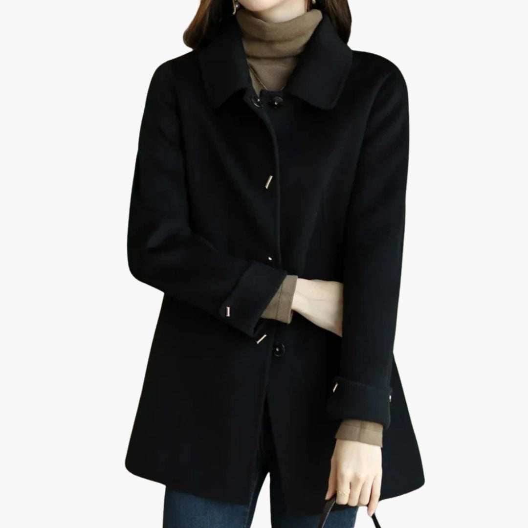 Jace & Rose Classic Petite Trench Coat with Pointed Collar for Women