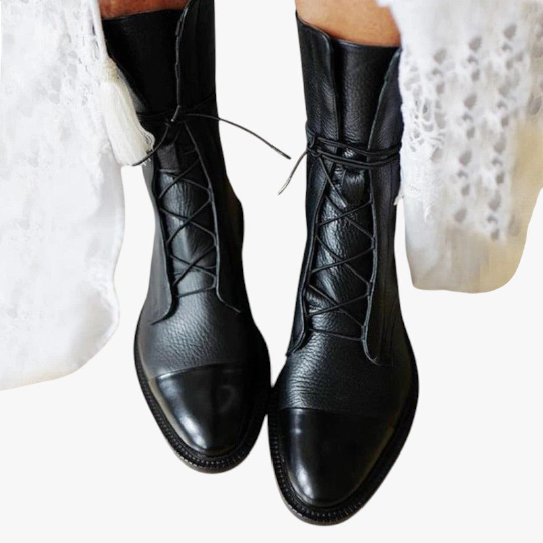 Jace & Rose Classic Stylish Smooth Leather Ankle Boots for Women