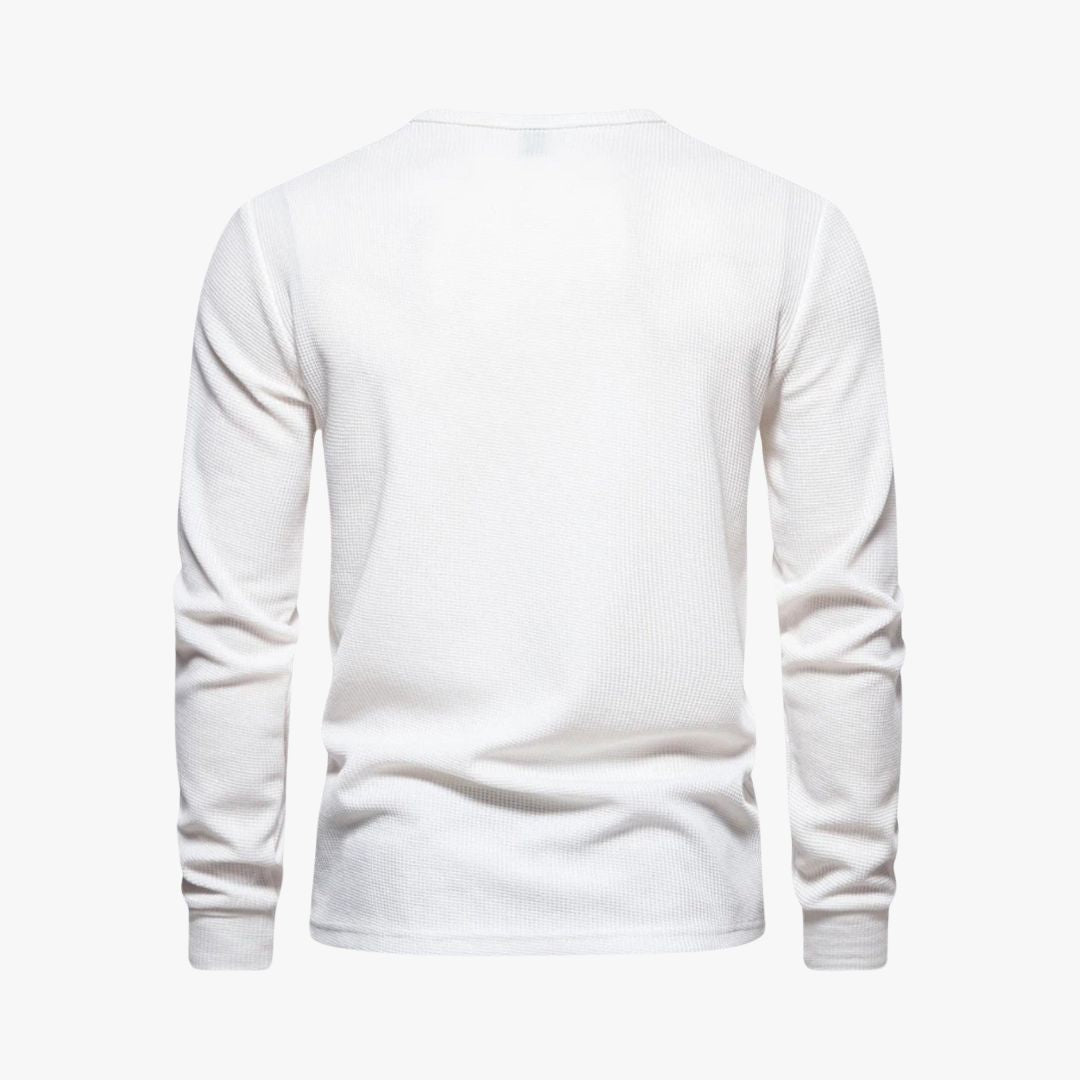 Jace & Rose | Elegant Henley Long Sleeve Light T-Shirt - Casual Cotton Shirt for Men
