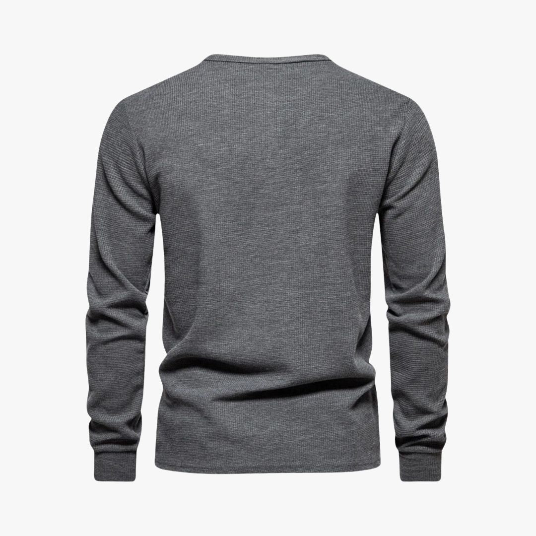 Jace & Rose | Elegant Henley Long Sleeve Light T-Shirt - Casual Cotton Shirt for Men
