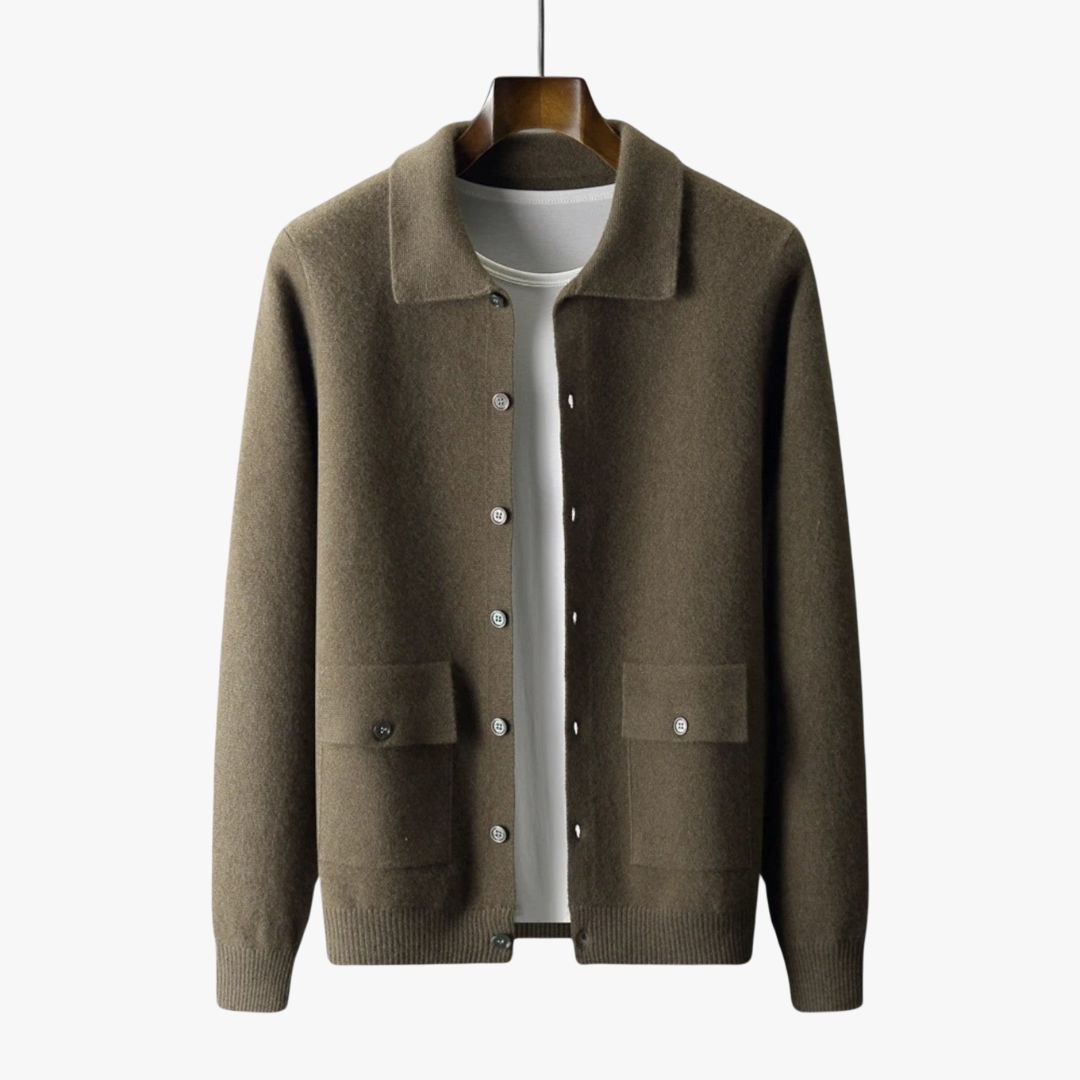 Jace & Rose | Fine Cashmere Cardigan Premium Polo Jacket